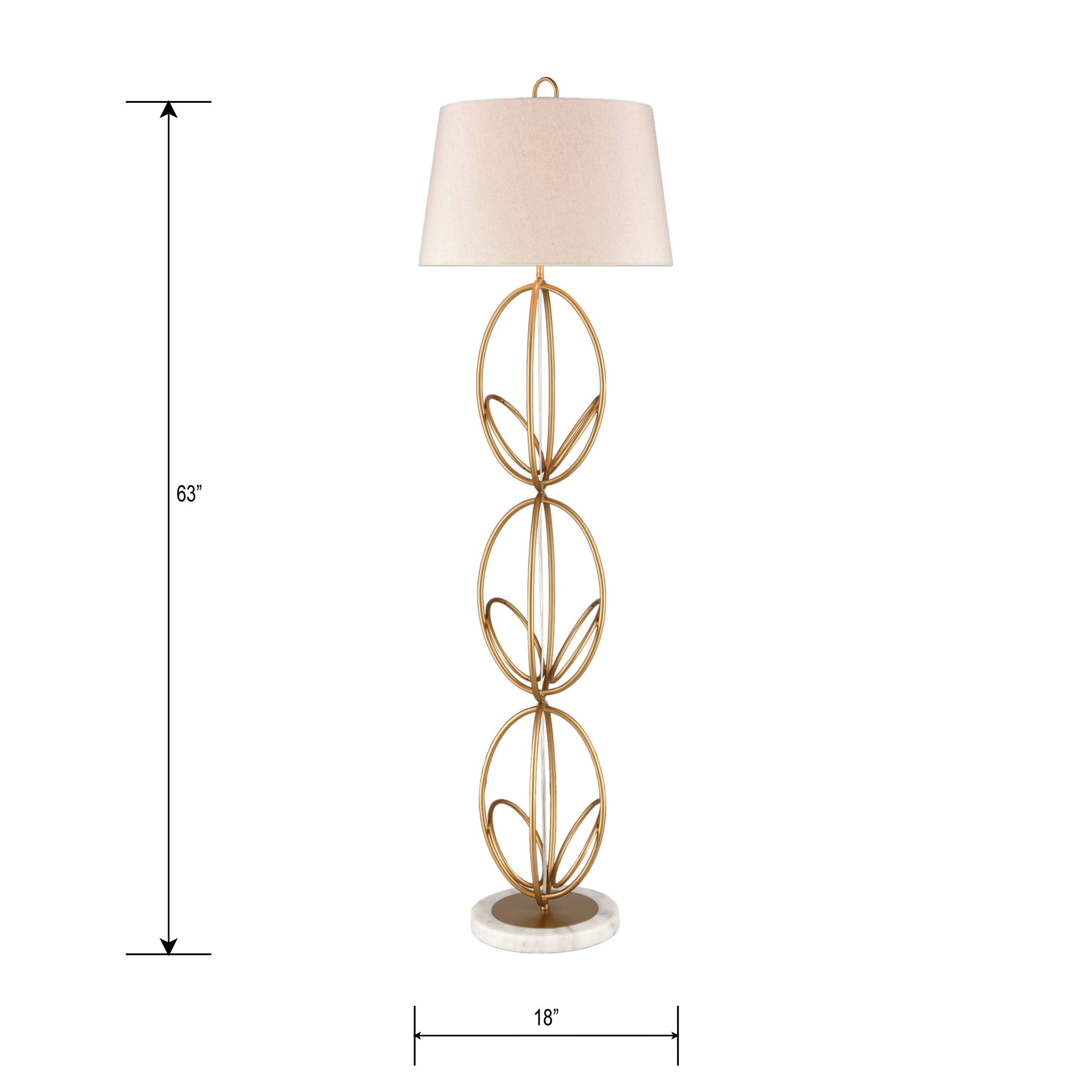 Morely 63'' High 1-Light Floor Lamp - Gold Leaf - Image 3
