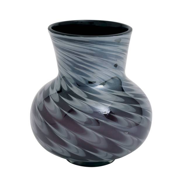 Black Feathered Vase - Large Black