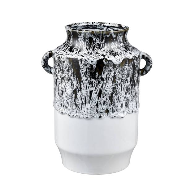 Gallemore Vase - Black and White Glazed