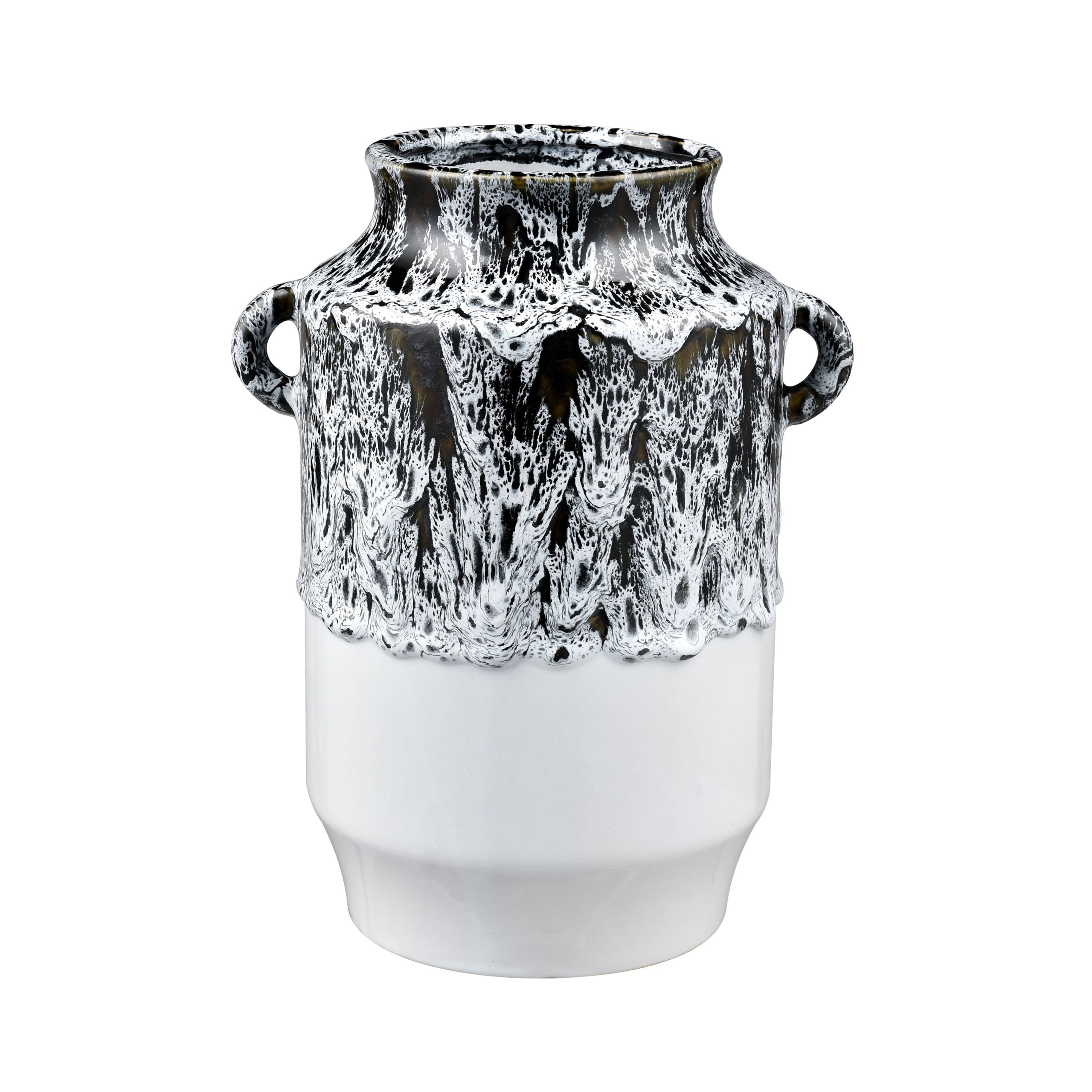 Gallemore Vase - Black and White Glazed
