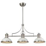 Chadwick 47'' Wide 3-Light Linear Chandelier - Satin Nickel with Gloss White