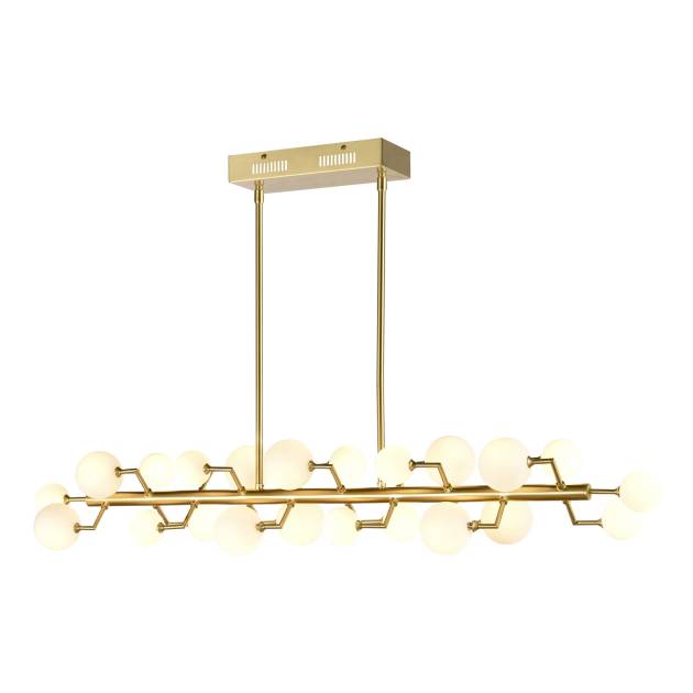 Keir 43.31'' Wide 22-Light Linear Chandelier - Brass