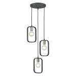 Dylan 12'' Wide 3-Light Chandelier - Matte Black with Nickel Sockets