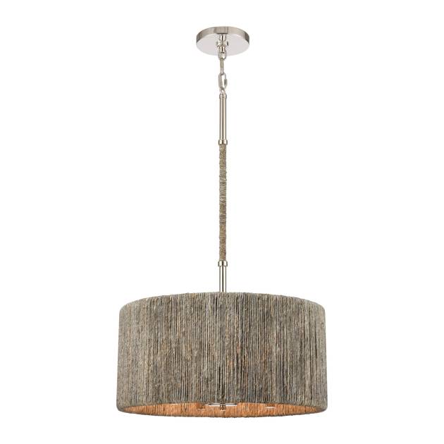 Abaca 18'' Wide 4-Light Chandelier - Polished Nickel