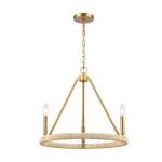 Abaca 20'' Wide 3-Light Chandelier - Brushed Gold