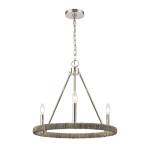 Abaca 20'' Wide 3-Light Chandelier - Polished Nickel