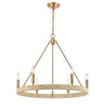Abaca 27'' Wide 6-Light Chandelier - Satin Brass