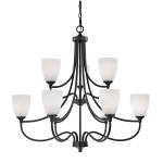 Arlington 36'' Wide 9-Light Chandelier - Oil Rubbed Bronze with White Glass