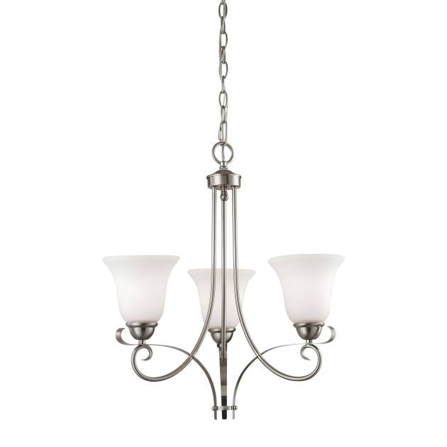 Brighton 20'' Wide 3-Light Chandelier - Brushed Nickel
