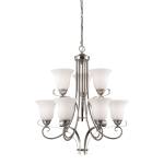 Brighton 25'' Wide 9-Light Chandelier - Brushed Nickel