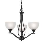 Bristol Lane 23'' Wide 3-Light Chandelier - Oil Rubbed Bronze with White Glass