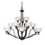 Bristol Lane 45'' Wide 15-Light Chandelier - Oil Rubbed Bronze with White Glass
