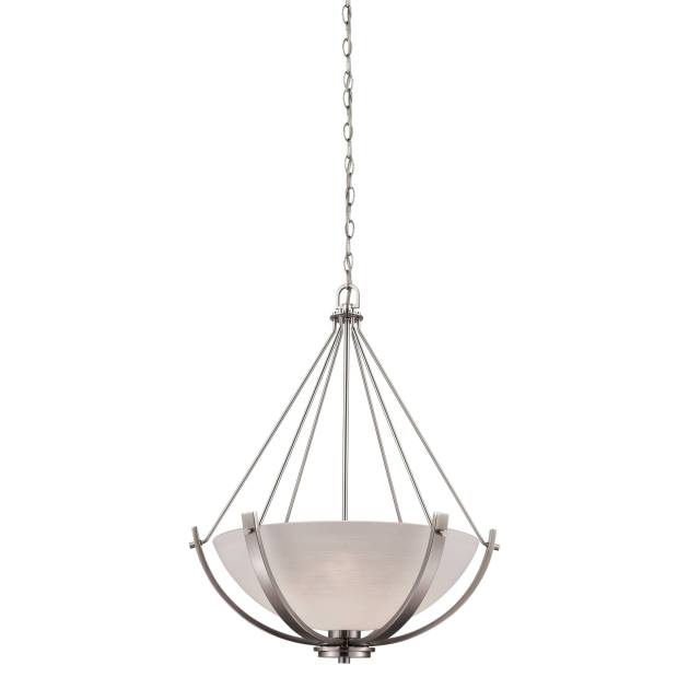 Casual Mission 21'' Wide 3-Light Chandelier - Brushed Nickel