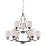 Casual Mission 29'' Wide 9-Light Chandelier - Brushed Nickel