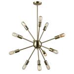 Delphine 27'' Wide 12-Light Chandelier - Satin Brass