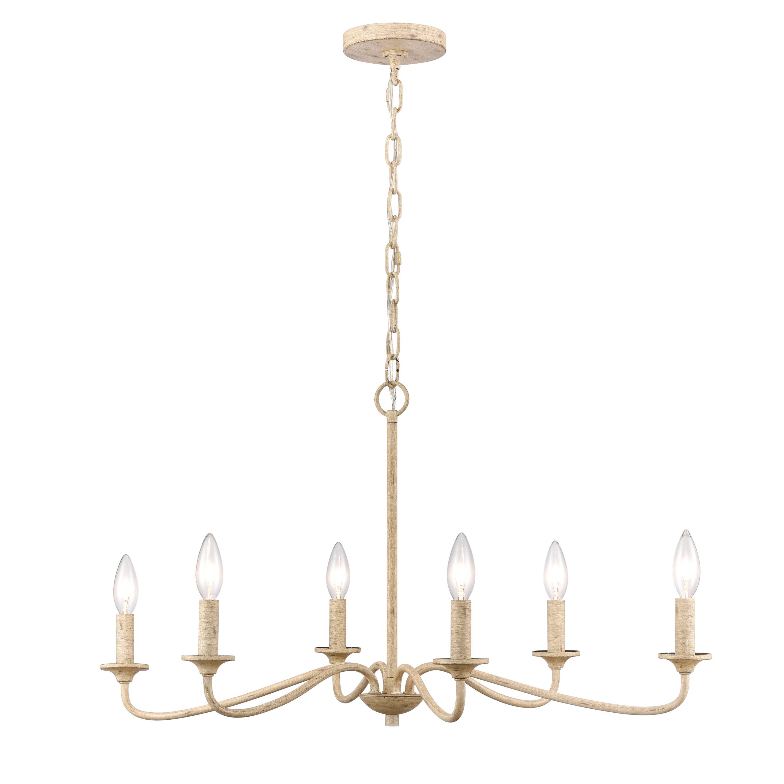 Ellisville 30'' Wide 6-Light Chandelier - Antique Cream