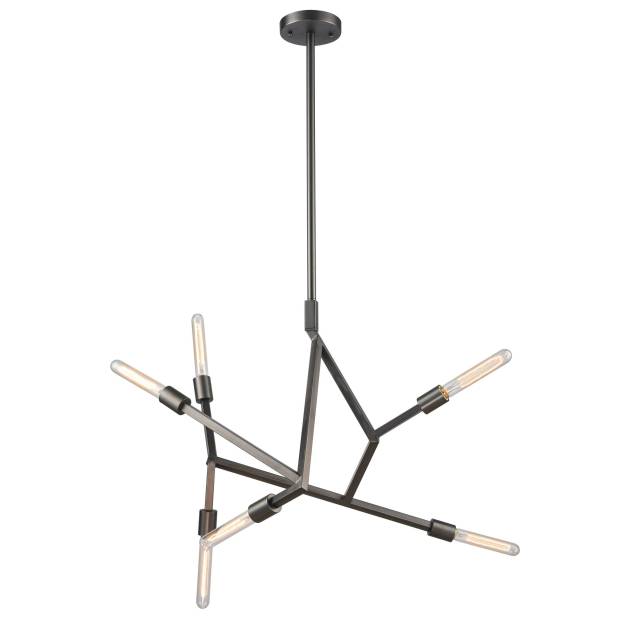 Freeform 28'' Wide 6-Light Chandelier - Dark Graphite