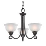 Hamilton 25'' Wide 3-Light Chandelier - Oil Rubbed Bronze with White Glass