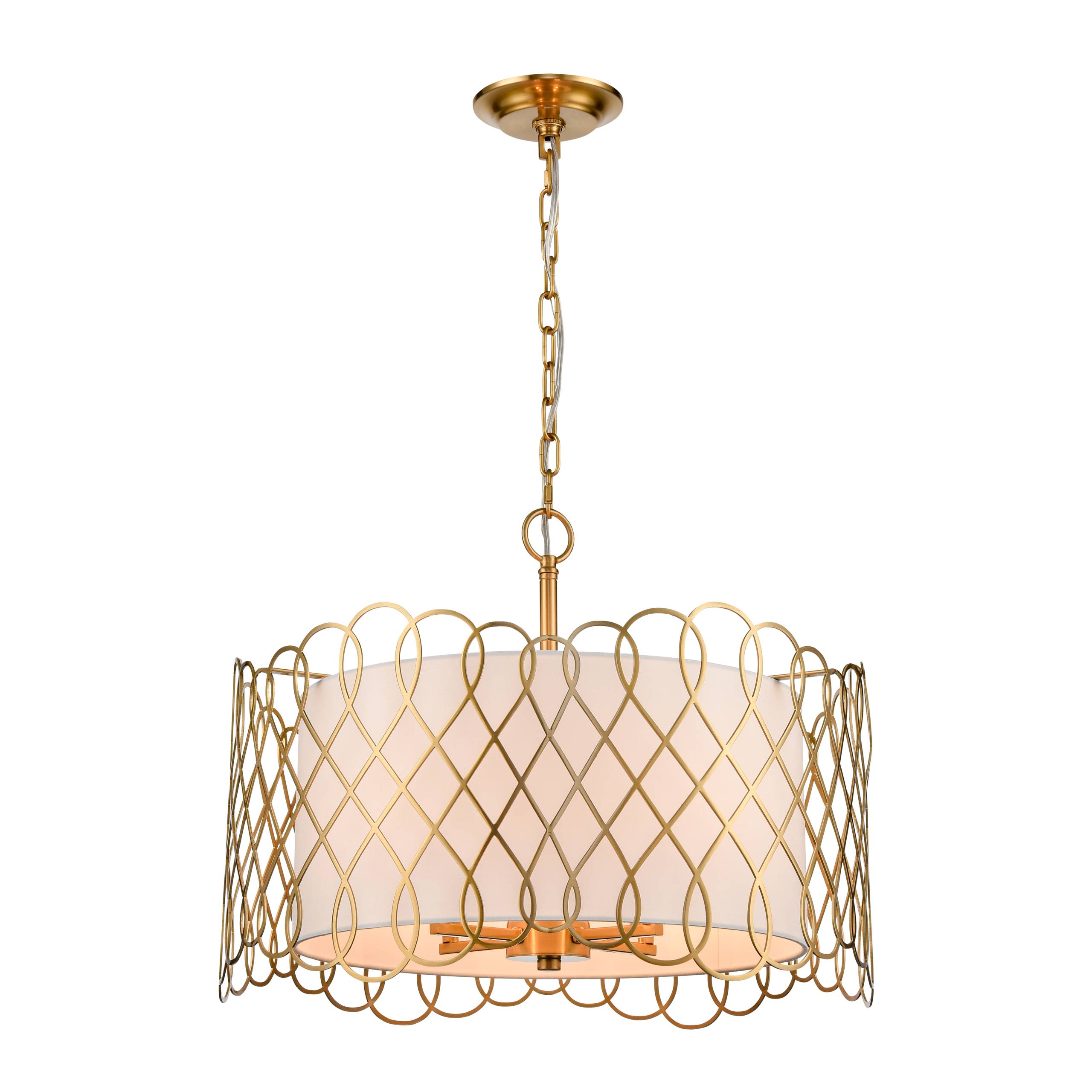 Harp Lane 21'' Wide 4-Light Chandelier - Satin Brass