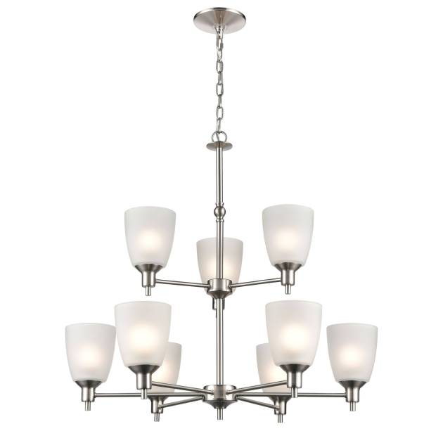 Jackson 29'' Wide 9-Light Chandelier - Brushed Nickel