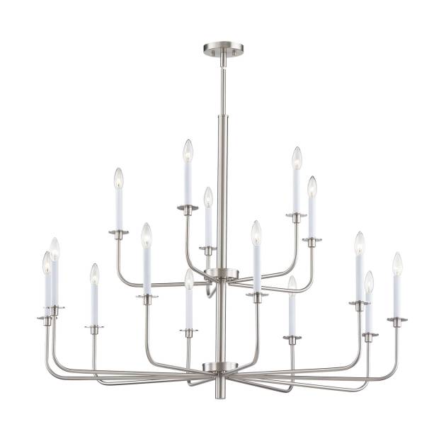 Lexington Green 46'' Wide 15-Light Chandelier - Brushed Nickel