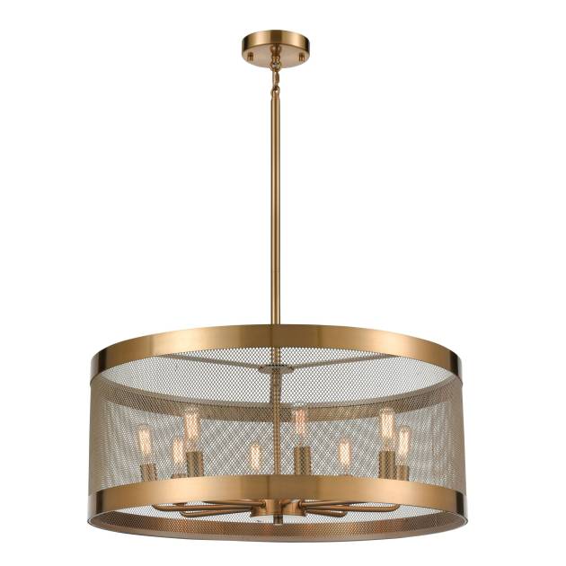 Line in the Sand 24'' Wide 8-Light Chandelier - Satin Brass