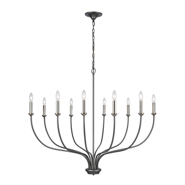 Madeline 45'' Wide 10-Light Chandelier - Dark Gray