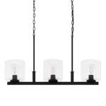 Melina 33'' Wide 3-Light Linear Chandelier - Matte Black