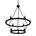 Melina 34'' Wide 9-Light Chandelier - Matte Black