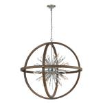 Morning Star 19.5'' Wide 6-Light Chandelier - Aged Fir with Chrome