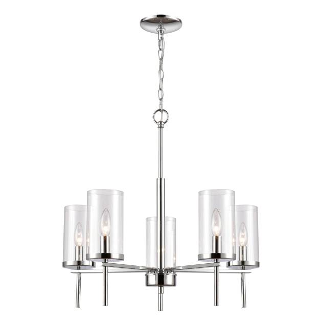 Oakland 25'' Wide 5-Light Chandelier - Chrome