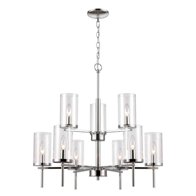 Oakland 28.5'' Wide 9-Light Chandelier - Chrome