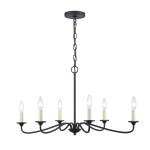 Oval 30'' Wide 6-Light Chandelier - Matte Black