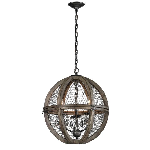 Renaissance Invention 18'' Wide 3-Light Chandelier - Weathered Zinc