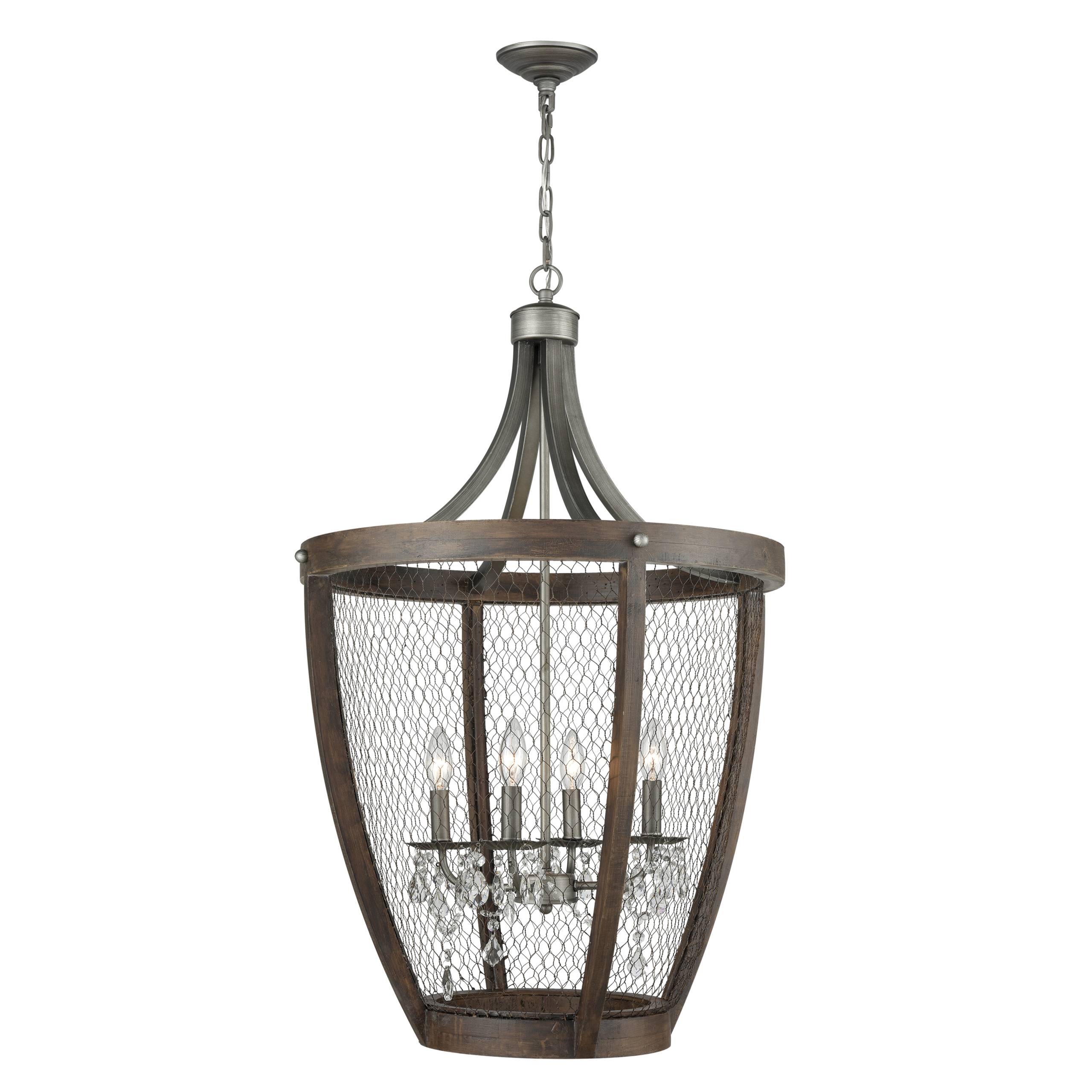 Renaissance Invention 23'' Wide 4-Light Chandelier - Weathered Zinc