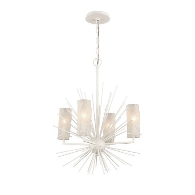 Sea Urchin 20'' Wide 4-Light Chandelier - White Coral