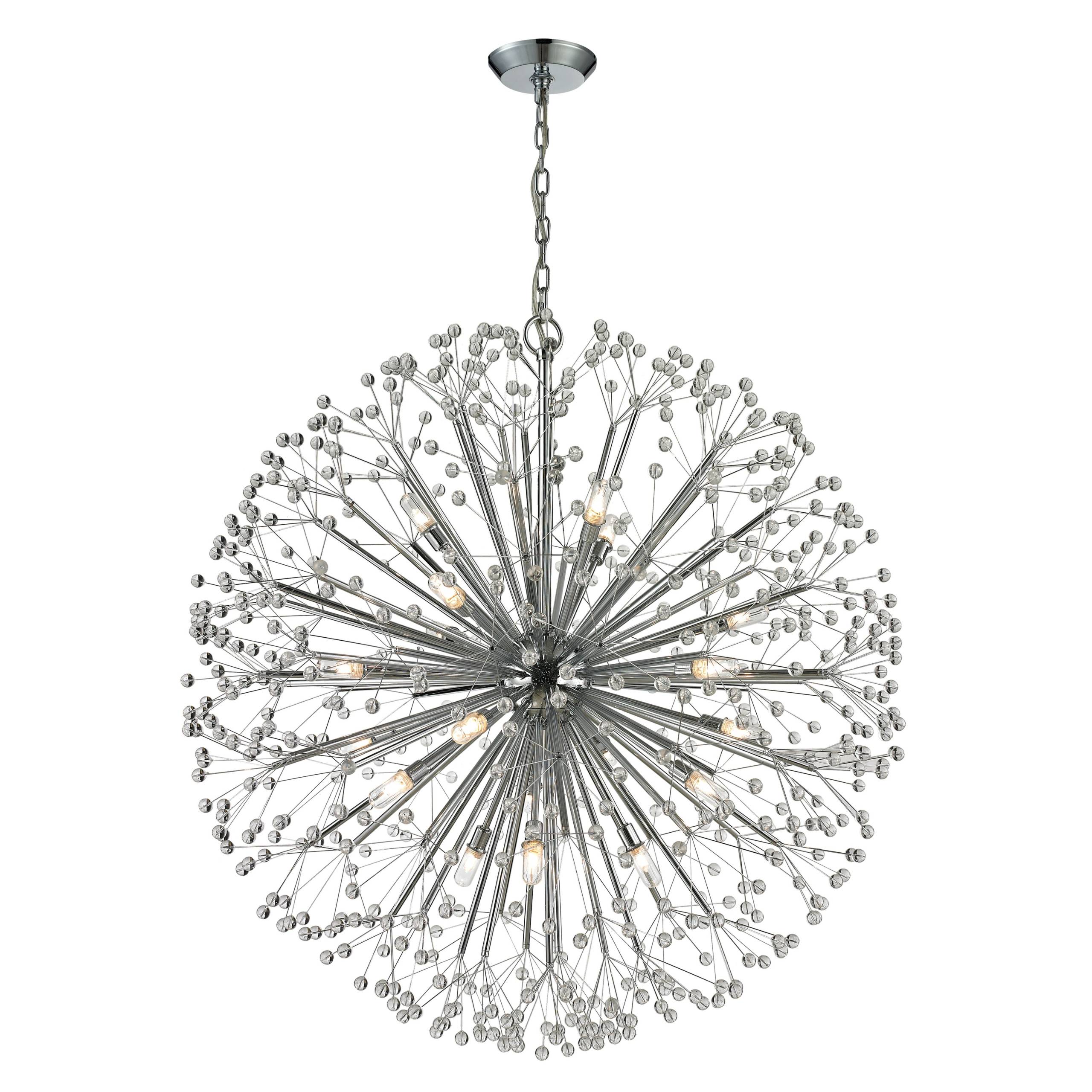Dandelion 36'' Wide 19-Light Chandelier - Polished Chrome