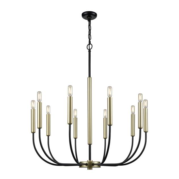 Transatlantique 34'' Wide 10-Light Chandelier - Black
