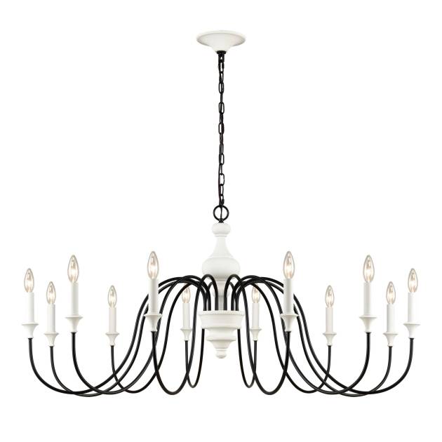 Val de Loire 48'' Wide 12-Light Chandelier - White