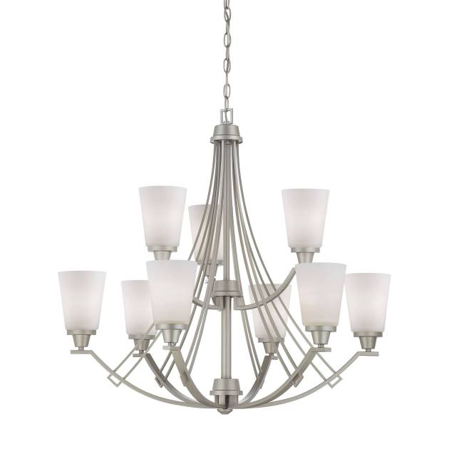 Wright 33'' Wide 9-Light Chandelier - Matte Nickel