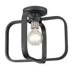 Dylan 13'' Wide 1-Light Flush Mount - Matte Black with Nickel Sockets