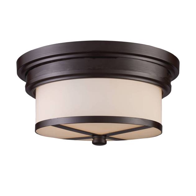 Noor 13'' Wide 2-Light Flush Mount - Oiled Bronze