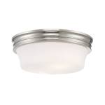 Galen 14'' Wide 3-Light Flush Mount - Polished Nickel