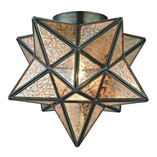Moravian Star 11'' Wide 1-Light Flush Mount - Oil Rubbed Bronze