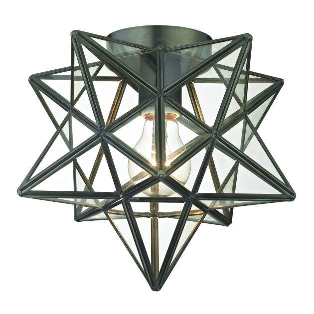 Moravian Star 11'' Wide 1-Light Flush Mount - Oil Rubbed Bronze