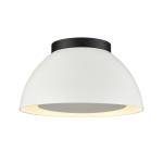 Pelham 10'' Wide 2-Light Flush Mount - Matte Black with Matte White