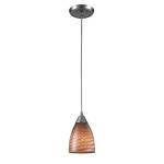 Arco Baleno 5'' Wide 1-Light Pendant - Satin Nickel with Cocoa Glass