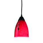 Classico 5'' Wide 1-Light Pendant - Dark Rust with Fire Red Glass