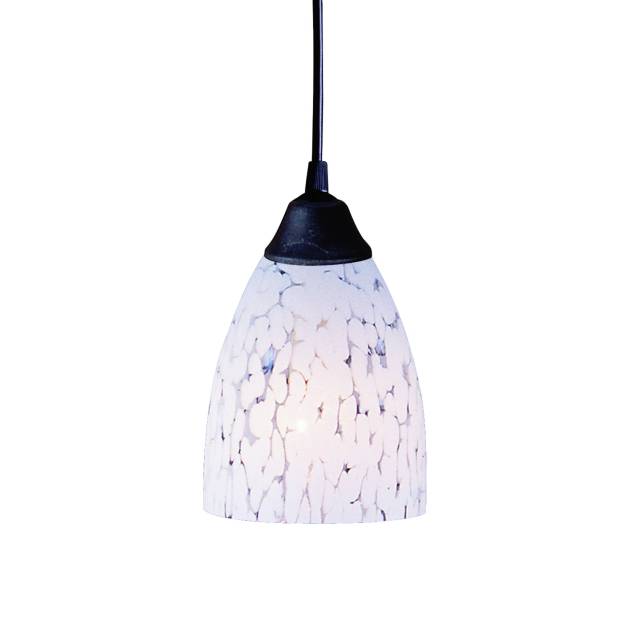 Classico 5'' Wide 1-Light Pendant - Dark Rust with Snow White Glass