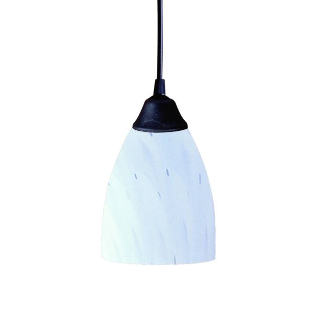 Classico 5'' Wide 1-Light Pendant - Dark Rust with Simple White Glass